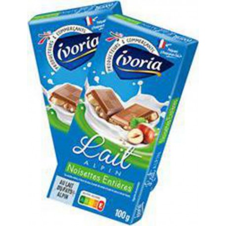 IVORIA LAIT NOISETTES 2X100G