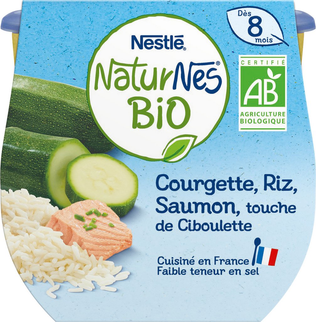 Naturnes Plat Bebe Bio Des 8 Mois Courgette Riz Saumon Megastorexpress Com