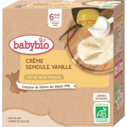 Babybio Desserts bébé dès 6 mois semoule vanille