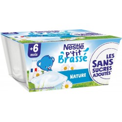 Nestlé P Tit Brasse Dessert pour bébé dès 6 mois, brassé nature P'TIT BRASSE