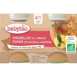 Babybio Compotes bébé dès 4 mois, mirabelle pomme