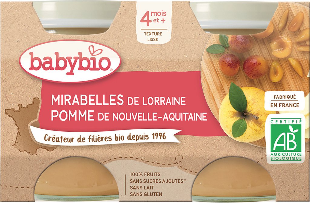 Babybio Compotes Bebe Des 4 Mois Mirabelle Pomme Megastorexpress Com
