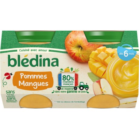 Bledina Compotes bébé dès 6 mois, pomme mangue