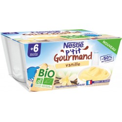 Nestlé P Tit Gourmand Dessert bébé dés 6mois,saveur vanille P'TIT GOURMAND