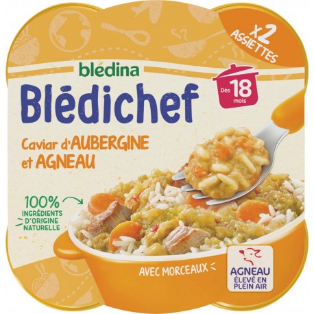 Bledichef Plat bébé dès 18 mois caviar d'aubergine et agneau