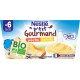 Nestlé P Tit Gourmand Desserts bébé bio pêche & vanille dés 8 mois réduit en sucres P'TIT GOURMAND