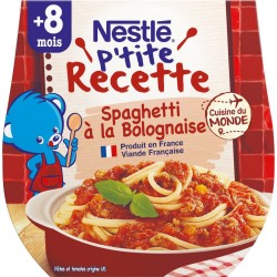 Nestle Plat bébé 8+ mois spaghetti Bolognaise 2x200g