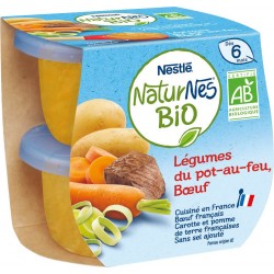 Nestle Petits pots bébé Dès 6 mois légumes de pot au feu bœuf natures Bio