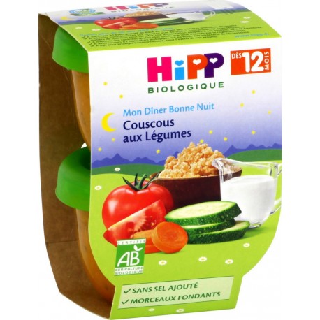 Hipp Biologique Plat bébé bio dès 12 mois, couscous