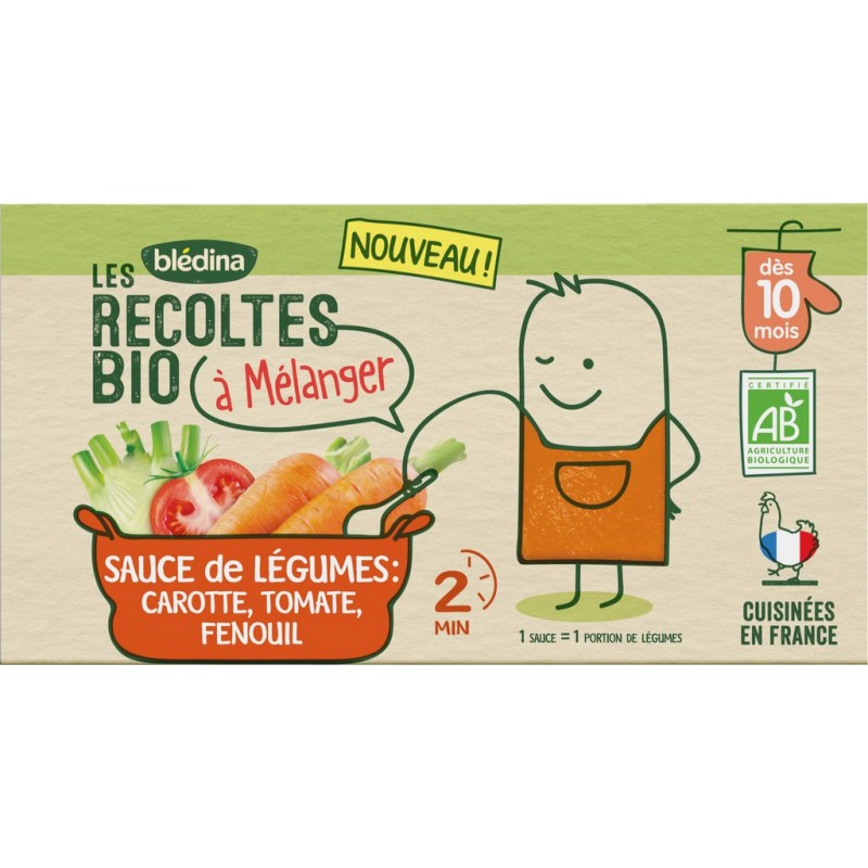 Bledina Repas bébé dès 10 mois sauce de légumes carotte, tomate