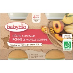 Babybio Compotes bébé dès 4 mois, pêche pomme