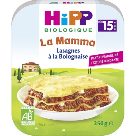 Hipp Biologique Plat bébé dès 15 mois, lasagnes bolognaise