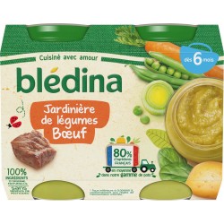 Bledina Petits pots bébé dès 6 mois, légumes bœuf