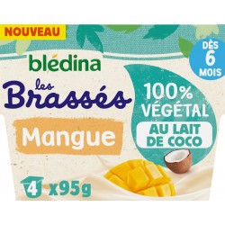 Bledina Dessert bébé dès 6 mois, les brassés lait de coco & mangue