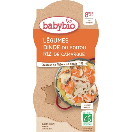 Babybio Plat bébé dès 8 mois, légumes dinde