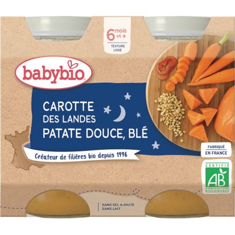 Babybio Petits pots bébé dès 6 mois, carotte patate blé