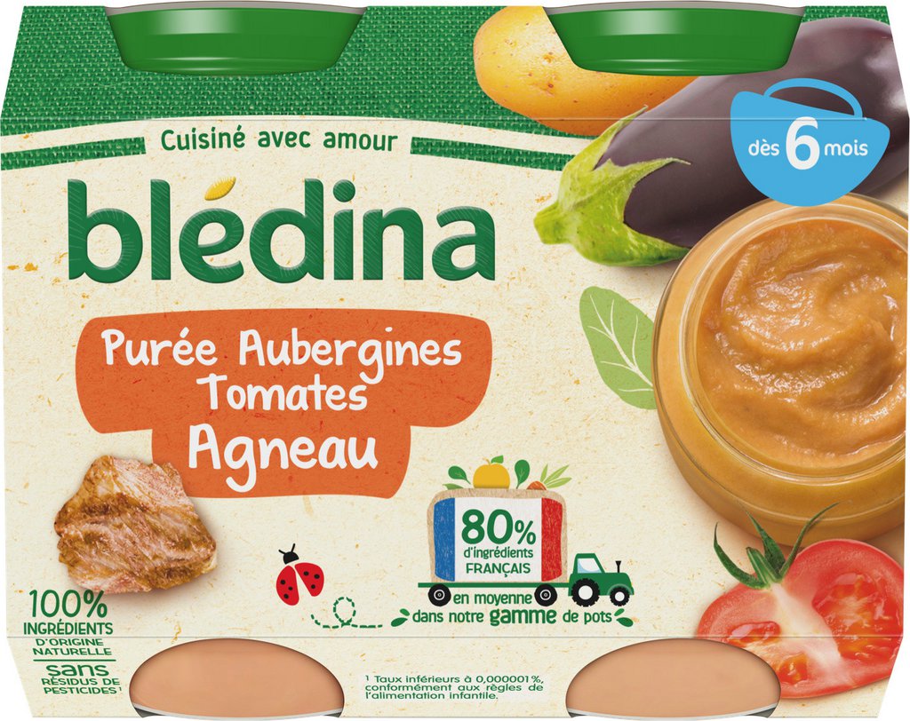 Bledina Petits Pots Bebe Des 6 Mois Aubergine Tomate Agneau Megastorexpress Com