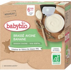 Babybio Dessert bébé brassé végétal avoine & banane Bio