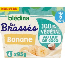 Bledina Dessert bébé dès 6 mois, les brassés lait de coco & banane