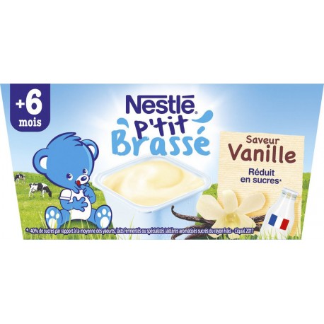 Yaourt brassé dès 6mois saveur vanille NESTLE : les 4 yaourts de