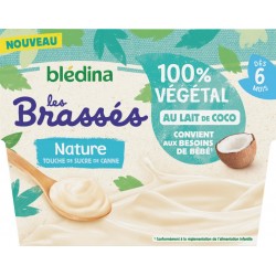 Bledina Dessert bébé dès 6 mois, les brassés lait de coco sucre de canne