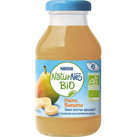 Nestle Boisson bébé bio poire & banane dés 6 mois sans sucres ajoutés 200ml