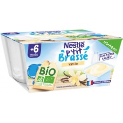 Nestlé P Tit Brasse Dessert bébé dés 6mois,vanille Bio P'TIT BRASSE