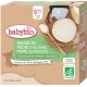 Babybio Dessert bébé +6 mois,brassé végétal riz pêche d'Occitanie poire de Provence Bio