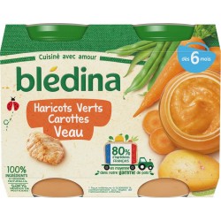 Bledina Petits pots bébé dès 6 mois, carottes veau 2x200g