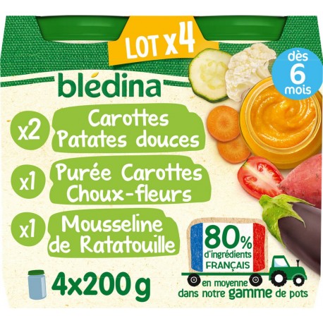 Bledina Petits pots bébé dès 6 mois, assortiment