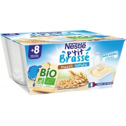 Nestlé P Tit Brasse Desserts bébé dés 8 mois muesli nature sans sucres ajoutés bio P'TIT BRASSE