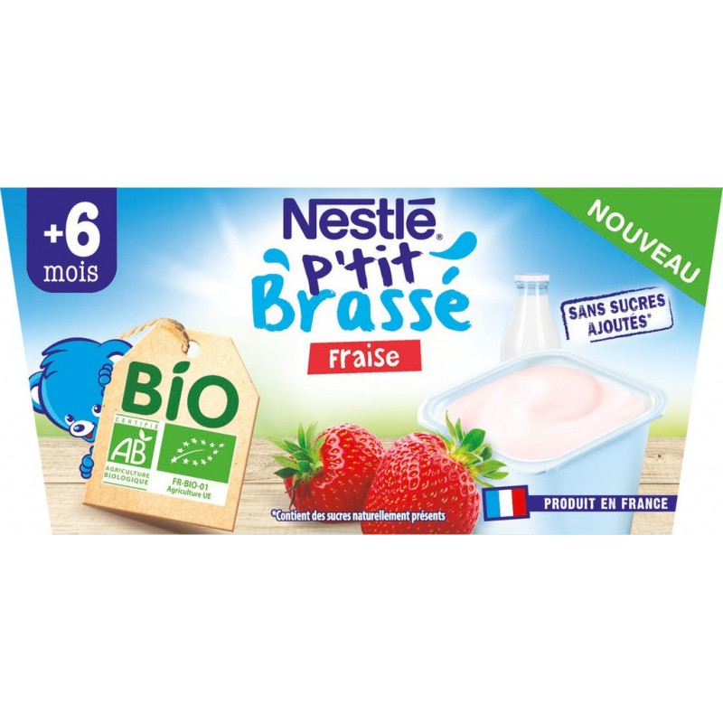 Nestlé Bébé - P'Tit Brassé - Fruits Rouges - Sans Sucres Ajoutés