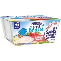 Nestlé P Tit Brasse Dessert bébé dès 6 mois, fraise banane P'TIT BRASSE