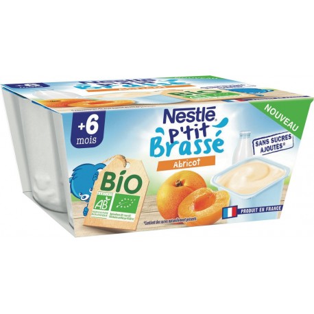 Nestlé P Tit Brasse Dessert bébé dés 6mois,abricot Bio P'TIT BRASSE