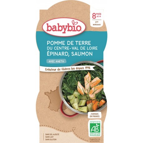 Babybio Plat bébé dès 8 mois, légumes saumon Bio