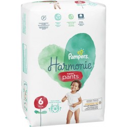 Pampers Couches culotte taille 6 +15Kg harmonie 18 couches