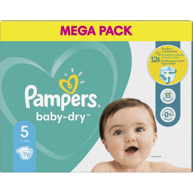 Pampers Couches bébé taille 5 : 11-16Kg baby dry 