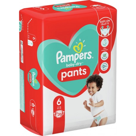 Pampers Couches-culotte taille 6 : 15Kg et + baby dry x20