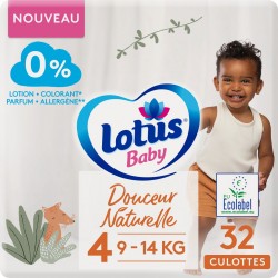 Lotus Baby Couches culottes bébé taille 4 : 9 - 14Kg douceur naturelle