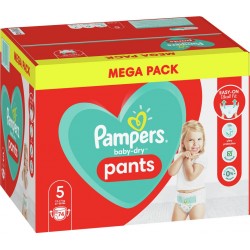 Pampers Couches-culotte taille 5 12-17Kg baby dry x74