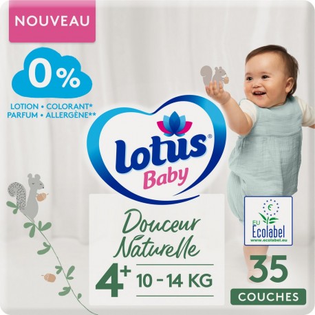 Lotus Baby Couches bébé taille 4+ : 10 - 14Kg douceur naturelle