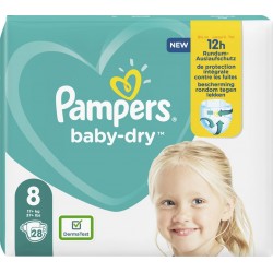 Pampers Couches-culotte taille 8 : 17Kg et + baby dry