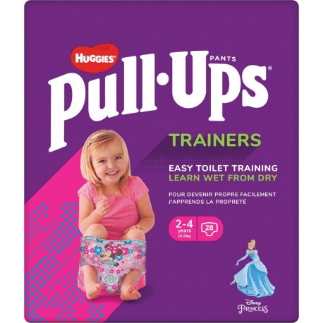 Huggies Couches bébé fille 2 - 4 ans : 15 - 23Kg pull-ups