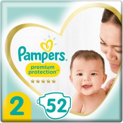 Pampers Couches bébé Taille 2 4Kg-8Kg premium protection x52