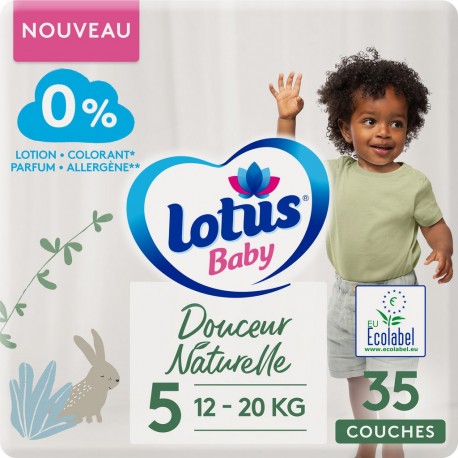 Lotus Baby Couches bébé taille 5 12-20Kg douceur naturelle x35