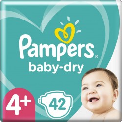 Pampers Couches bébé taille 4+ : 10-15Kg baby dry