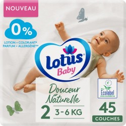 Lotus Baby Couches bébé taille 2 : 3 - 6Kg douceur naturelle