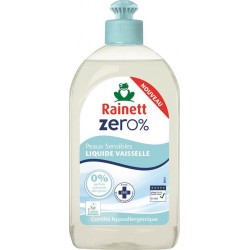 Rainett ZERO% Liquide Vaisselle Peaux Sensibles 500ml (lot de 8)