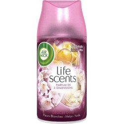 Air Wick Freshmatic Max Recharge Spray Life Scents Délices d’Eté Fleurs Blanches Melon Vanille 250ml (lot de 4)