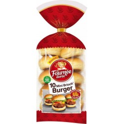 La Fournée Dorée10 Mini Brioch’ Burger Idéal pour l’Apéro 200g (lot de 4)